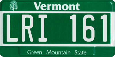 VT license plate LRI161