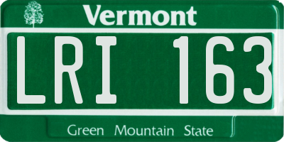 VT license plate LRI163
