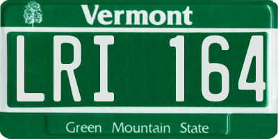 VT license plate LRI164