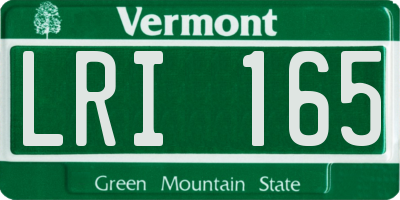 VT license plate LRI165