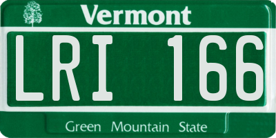 VT license plate LRI166