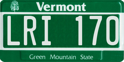 VT license plate LRI170