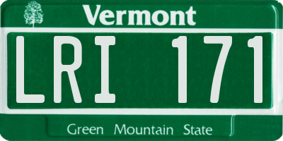 VT license plate LRI171