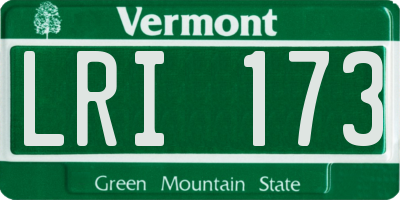 VT license plate LRI173