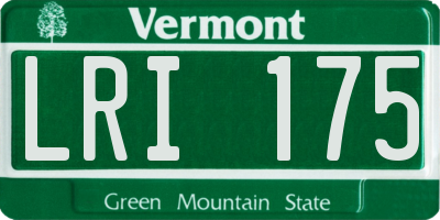 VT license plate LRI175