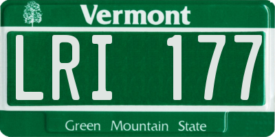 VT license plate LRI177