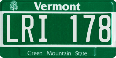 VT license plate LRI178