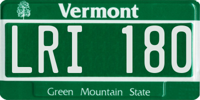 VT license plate LRI180