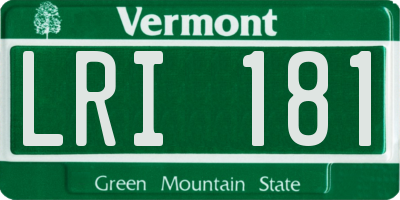 VT license plate LRI181