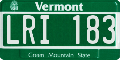 VT license plate LRI183