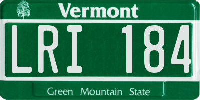 VT license plate LRI184