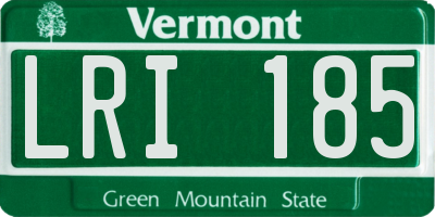 VT license plate LRI185