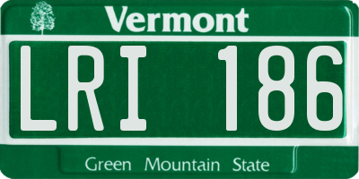 VT license plate LRI186
