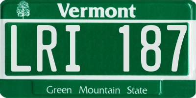 VT license plate LRI187