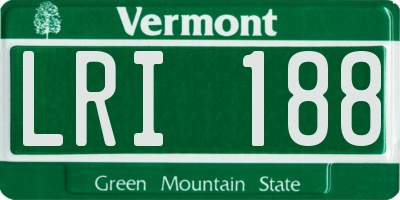 VT license plate LRI188
