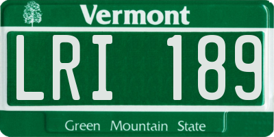VT license plate LRI189
