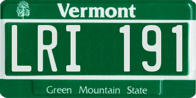 VT license plate LRI191