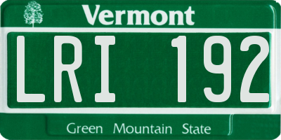 VT license plate LRI192