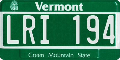 VT license plate LRI194