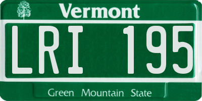 VT license plate LRI195