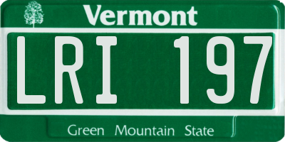 VT license plate LRI197