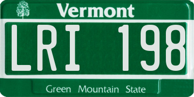 VT license plate LRI198