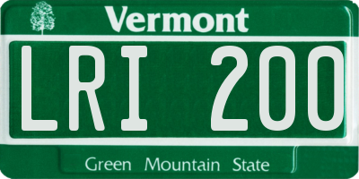 VT license plate LRI200