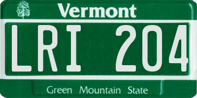 VT license plate LRI204
