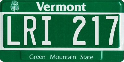 VT license plate LRI217