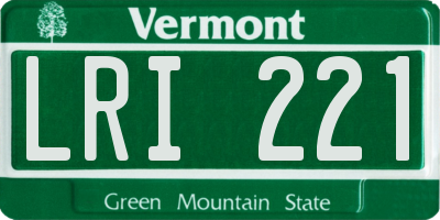VT license plate LRI221
