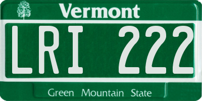 VT license plate LRI222