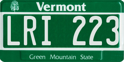 VT license plate LRI223