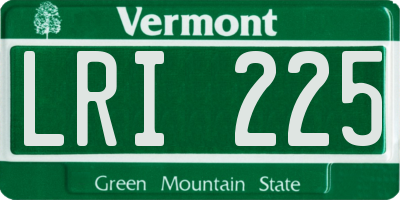 VT license plate LRI225