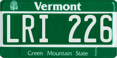VT license plate LRI226