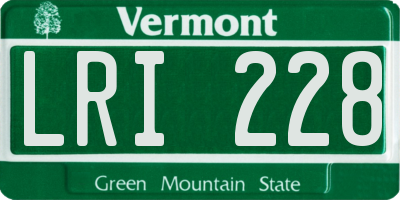 VT license plate LRI228