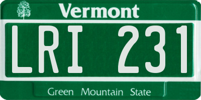 VT license plate LRI231