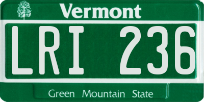 VT license plate LRI236