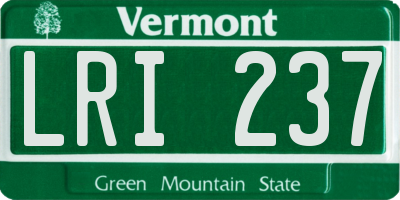 VT license plate LRI237