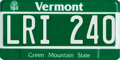 VT license plate LRI240