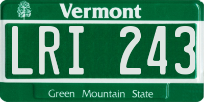 VT license plate LRI243