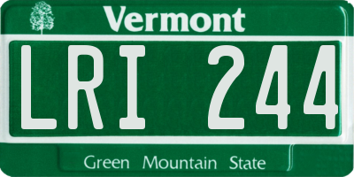 VT license plate LRI244