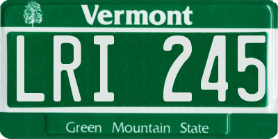 VT license plate LRI245