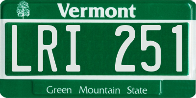 VT license plate LRI251
