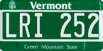 VT license plate LRI252