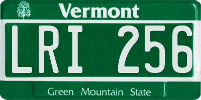 VT license plate LRI256
