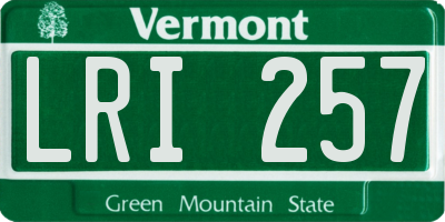 VT license plate LRI257