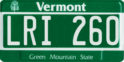 VT license plate LRI260