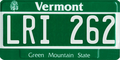 VT license plate LRI262