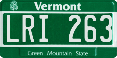 VT license plate LRI263