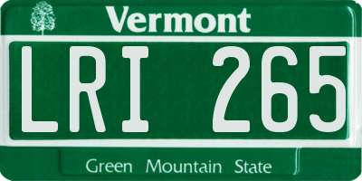 VT license plate LRI265